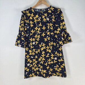 Zara womens dress size S A-line mini black floral